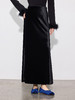 丁摩 春秋新款松紧高腰丝绒半身裙复古修身a字长裙女5ZF-670 商品缩略图4