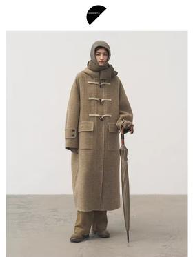 半圆/D24404667/连帽牛角扣大衣