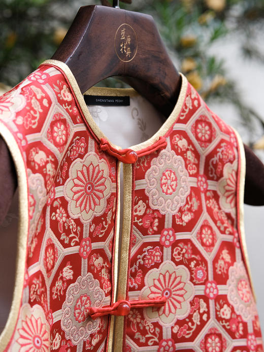 下架|盛唐牡丹| 儿童系列|Kids 四合花开对襟马甲 商品图2