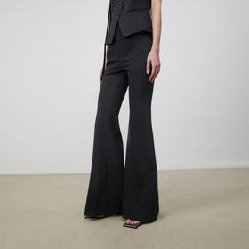 lost in echo2025春夏新款时髦高腰修身显瘦后开衩针织微喇叭裤