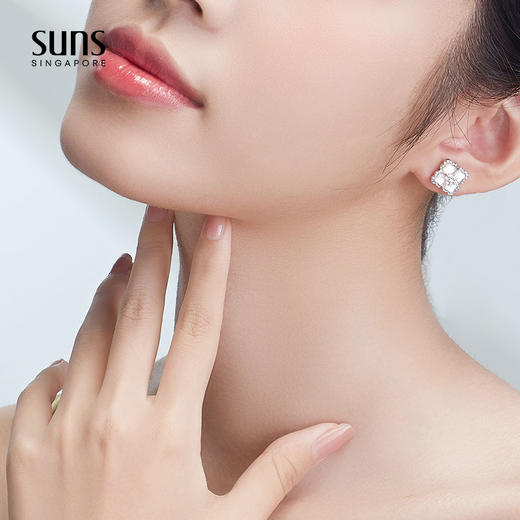 suns耳钉2024年新款洋气白贝母纯银小众轻奢气质送女友老婆礼物礼品 商品图1