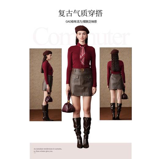 乔万尼polo领羊毛针织衫新款修身打底衫ET4M976 商品图3