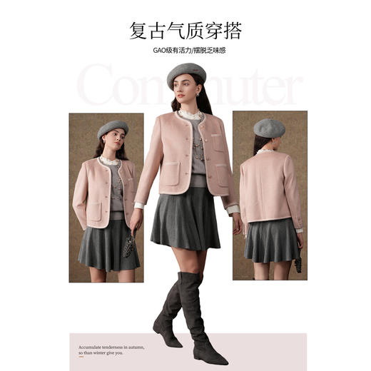 【100%绵羊毛】乔万尼100%绵羊毛小香风毛呢呢子短外套EM4B581 商品图2