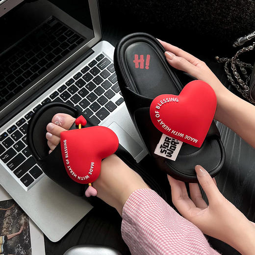 春夏新品时尚立体爱心字母女款凉拖鞋居家外穿EVA一字拖【WG25203】 商品图2