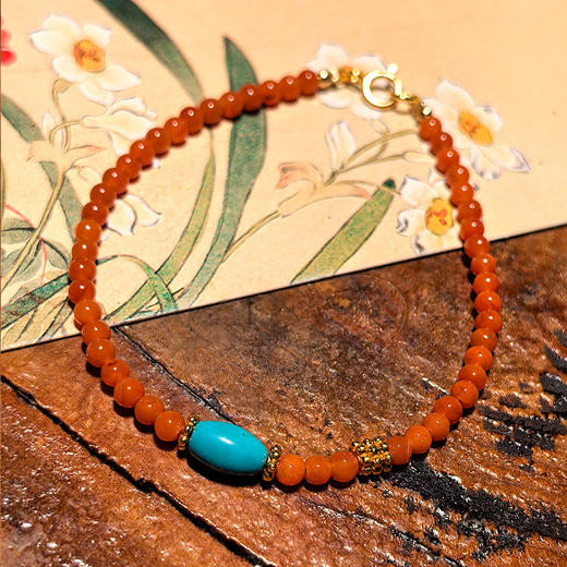 BAOFANDI宝梵迪 2025新年红系列 国风设计款南红柿柿如意手链手串BF 商品图0