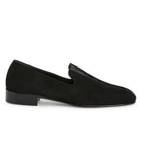 Giuseppe Zanotti 男士鳄鱼纹皮革乐福鞋 黑色 IU40021002