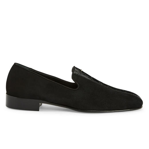 Giuseppe Zanotti 男士鳄鱼纹皮革乐福鞋 黑色 IU40021002 商品图0