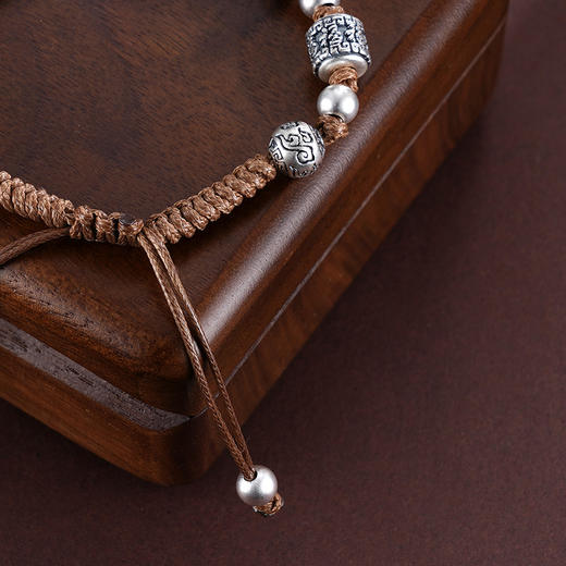 子佩集S999银【祥云集福】手链纯银【SC000858】仿古拉绳2501 商品图4