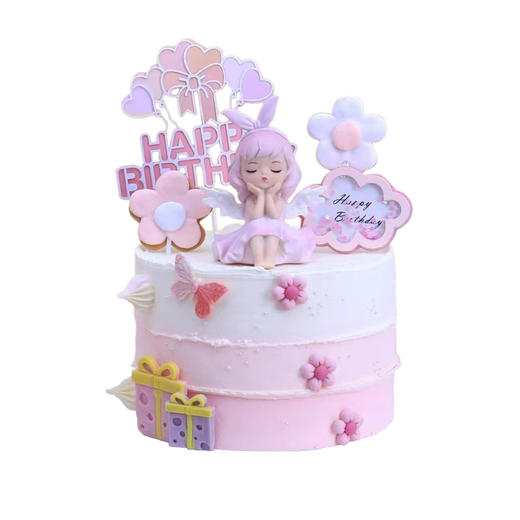 味美特“梦可儿公主(加高)”小女孩生日蛋糕-此款蛋糕为加高款，看起来会比普通款生日蛋糕要高一点，需要做6英寸请加客服微信联系 商品图0