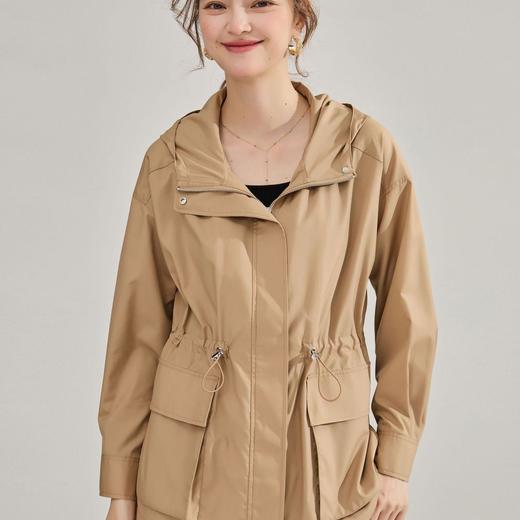 【高货sh】全新升级【铂金会员339/天猫459/差价120】(24209) 洛诗琳宽松休闲连帽外套2025春季新款抽绳收腰薄款短风衣 商品图4