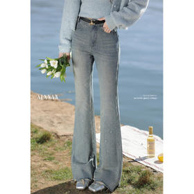 鹿向南「显瘦神裤」牛仔蓝修身牛仔裤