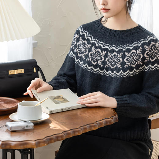 苏苏姐家花褋提花毛衣手工diy衣服羊毛线毛线团棒针编织材料包 商品图3