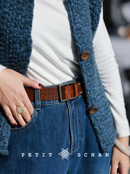 PETIT SCHAN小闪 ACC#014 Tree bone 树骨 意大利进口植鞣树膏牛皮复古皮带 商品图0