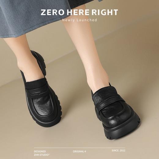 ZHR则则复古法式小皮鞋2024新款英伦乐福鞋厚底单鞋jk女鞋一脚蹬 商品图4