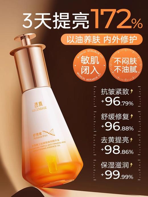 【早晚1滴 熬夜不垮更发光】虾青素三抗紧致焕亮精华油55ml#虾青素精华油美白提亮去黄改善暗沉双抗紧致抗皱抗衰老官方旗舰店 商品图1