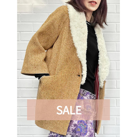 TYNVIE 可拆卸毛翻领中长外套 商品图0