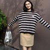 顺丰包邮63610洛诗琳超细绵羊毛醋酸混纺条纹针织衫685 商品缩略图1
