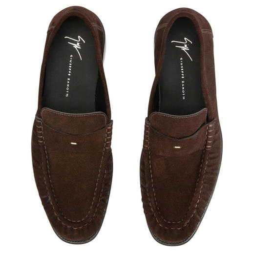 Giuseppe Zanotti 男士绒面便士乐福鞋 咖色 IU40001007 商品图3