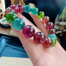 12mm单圈彩虹碧玺手串