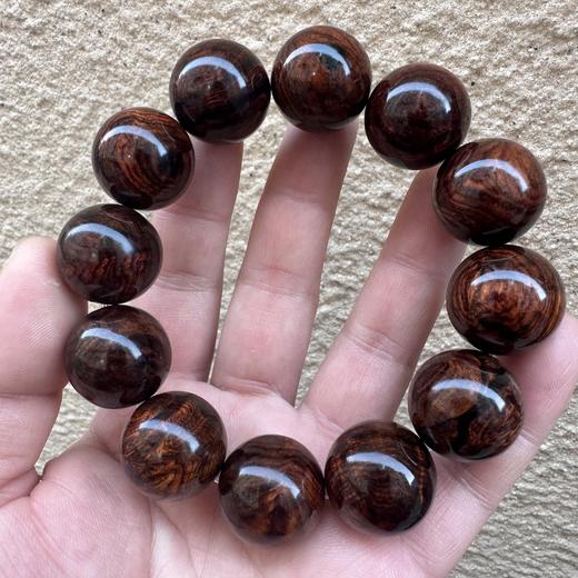 【青山特惠】收藏级 2.0*12颗沉水 海黄紫油梨 水波纹老料手串 h4 商品图5