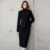 IWY/高端黑色职业西装套装女前台接待正装圆领两件套销售工作服CS2104-B 商品缩略图2
