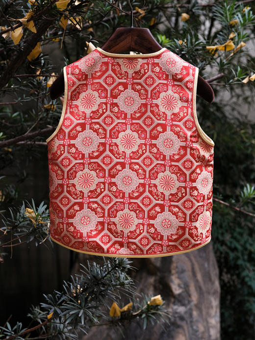 下架|盛唐牡丹| 儿童系列|Kids 四合花开对襟马甲 商品图5