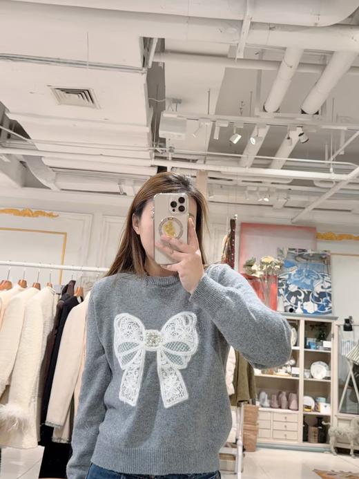【门店同款】ENJOY冬季“漂亮朋友”氛围感钉珠蝴蝶结毛衣 160598574 商品图7