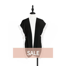 TYNVIE 多用途羊绒混纺背心/披肩 - 黑白