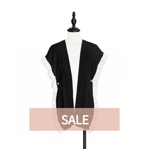 TYNVIE 多用途羊绒混纺背心/披肩 - 黑白 商品图0