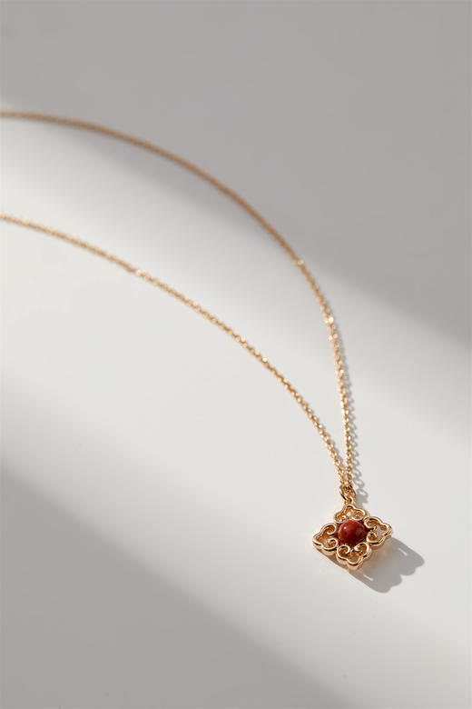 pearl moments珍刻  万事如意 四叶草（南红）项链 商品图1