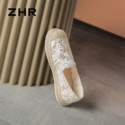 ZHR网纱透气新中式渔夫鞋2024新款一脚蹬单鞋时耐磨尚小香风女鞋 商品图5