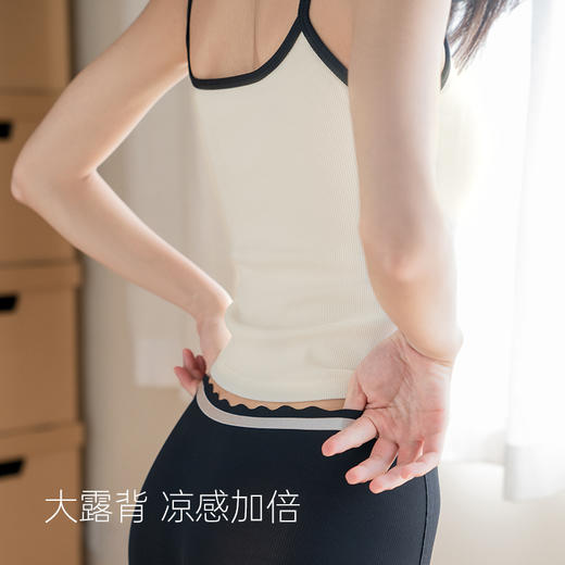 靴下物大方领一体带胸垫吊带女夏季薄款内搭打底背心女免穿文胸 商品图2