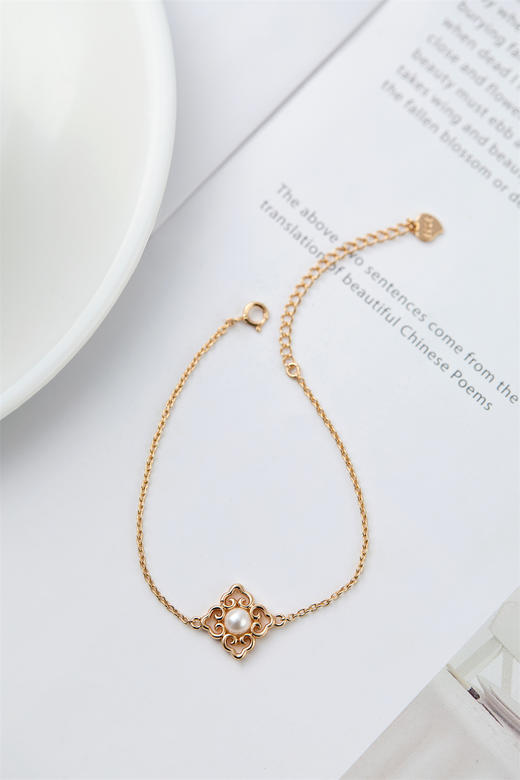 pearl moments珍刻  万事如意 四叶草（珍珠）手链 商品图4