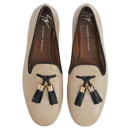 Giuseppe Zanotti 女士皮革流苏乐福鞋 卡其色 I460002002 商品图3