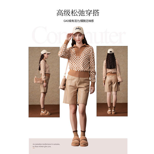 乔万尼冬季新款针织衫绵羊毛复古上衣女ET4M956 商品图2