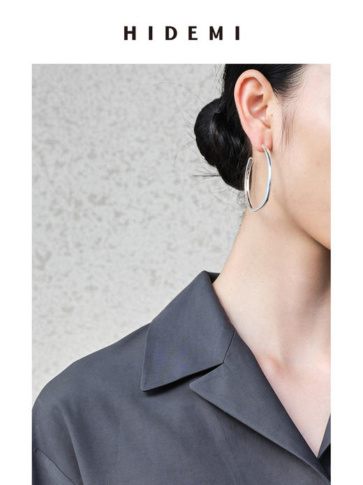 HIDEMI 简约不规则圆弧形耳环 商品图3