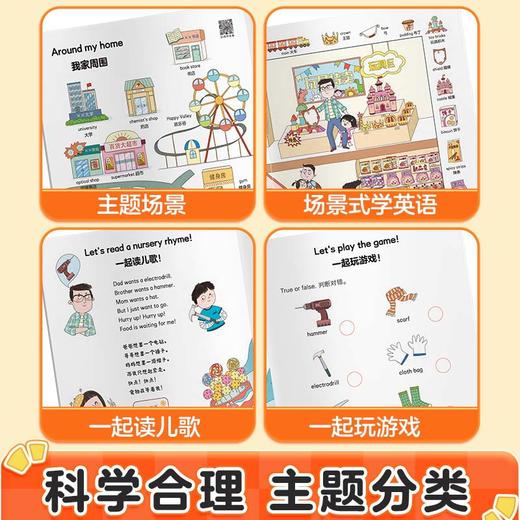 【爱德少儿】儿童双语词汇情景大书零基础英语启蒙早教书1000+常用词语幼儿园小学生生活场景化双语伴读有声书 商品图13