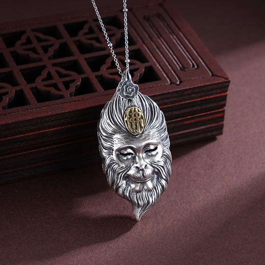 子佩集S925银【悟空圣佛】吊坠纯银【E109】【E189】仿古黑神话悟空双面佛(不含链)2501 商品图5