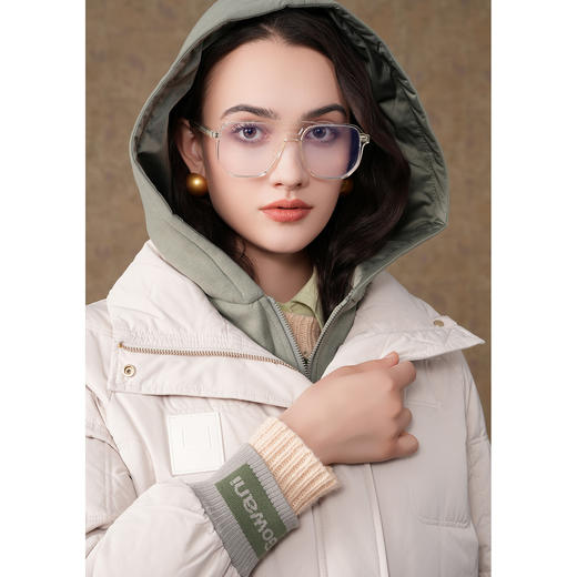 乔万尼白鸭绒羽绒服假两件撞色设计ET4T993 商品图3