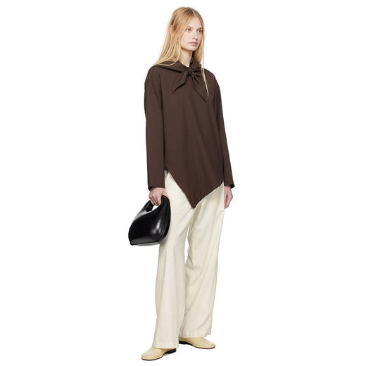 STUDIO NICHOLSON ASSYMETRIC HEM女式丝绸垂坠上衣 带丝巾可脱卸 商品图2
