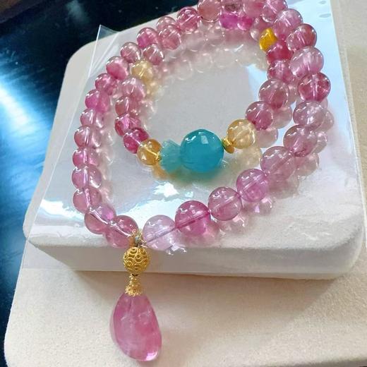 7mm-8mm多圈粉碧玺手链 商品图1