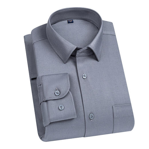 丁摩 男士冬季鹅绒保暖衬衫羊毛商务男装加绒加厚纯色长袖衬衣5ZF-12801 商品图4