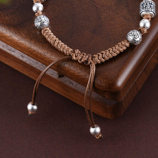 子佩集S999银【祥云集福】手链纯银【SC000858】仿古拉绳2501 商品图2