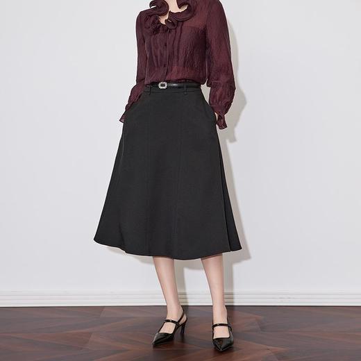 【高货wl】全新升级【铂金会员247/天猫329/差价82】(22255) 洛诗琳高级感端庄半身裙2025春季高腰遮胯显瘦A字大摆裙 商品图0