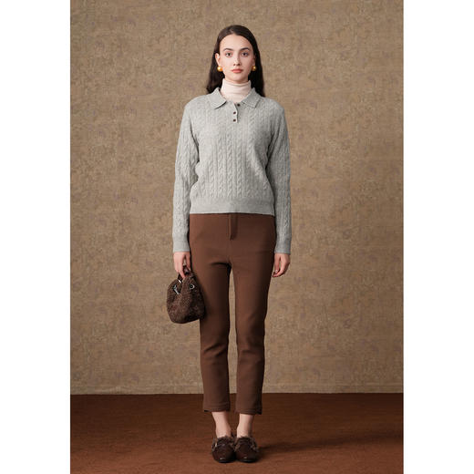 乔万尼绵羊毛休闲裤羊毛呢保暖烟管裤显瘦百搭ET4F813 商品图1