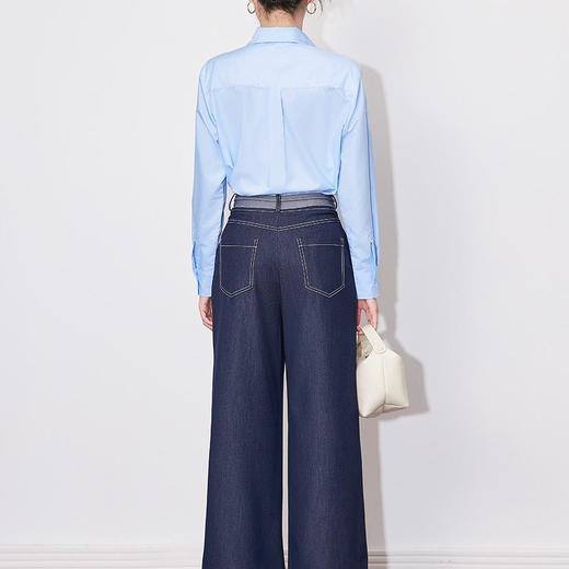 【高货wl】全新升级【铂金会员257/天猫339/差价82】(21239) 洛诗琳2025春季高级感气质时尚翻领简约通勤荷叶边衬衫女 商品图4