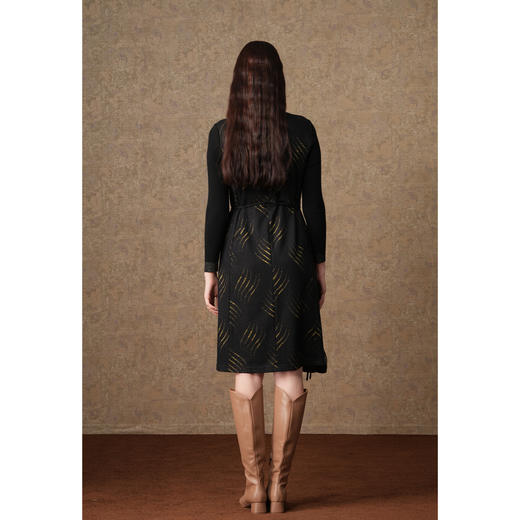 乔万尼新款绵羊毛连衣裙收腰保暖显瘦长裙打底裙EI4E528 商品图4