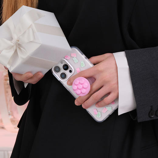 【甜】爱心捏捏乐 POPGRIP泡泡骚手机粘贴式气囊支架 Popout异形系列 粉色 爱心 商品图2