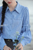 鹿向南「蓝莓贝果」蓝色条纹衬衫 商品缩略图5