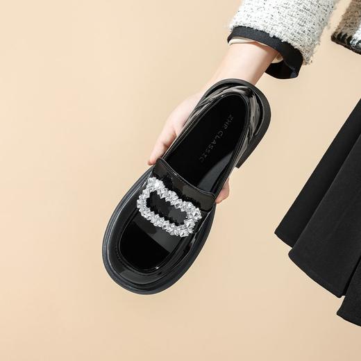 ZHR则则气质百搭小皮鞋2024新款英伦单鞋女厚底时尚小香风乐福鞋 商品图3